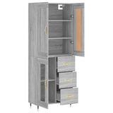Highboard Grey Sonoma 69.5x34x180 cm Engineered Wood 3199927