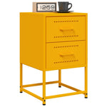 ZNTS Bedside Cabinets 2 pcs Mustard Yellow 36x39x60.5 cm Steel 846465