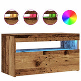 TV Cabinets with LED Lights 2 pcs Old Wood Engineered Wood 856316