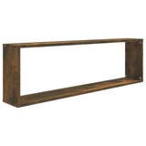 Wall Cube Shelves 4 pcs Smoked Oak 100x15x30 cm Engineered Wood 815907