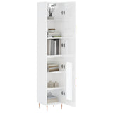 Highboard High Gloss White 34.5x34x180 cm Engineered Wood 3199035