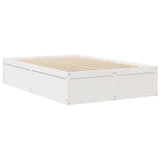 Bed with Mattress White 120x190 cm Small Double Solid Wood Pine 3281953