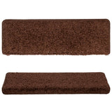 Stair Mats 15 pcs 65x21x4 cm Brown Rectangular Edge 134578
