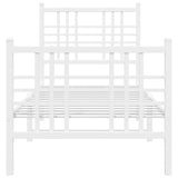 Metal Bed Frame without Mattress with Footboard White 80x200cm 376382