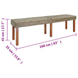 Bench Natural 160 x 35 x 45 cm Solid Mango Wood 344880