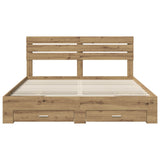 Bed Frame with Drawer with Headboard Manual Engineered Wood 3411621