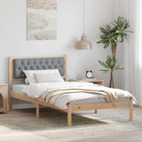 Bed Frame Light Grey 100 x 200 cm Solid Pine Wood 878209