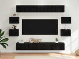 TV Cabinet Set 8 pcs 80 x 30 x 30 cm Black Oak Engineered Wood 3438604