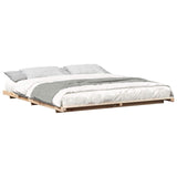 Bed Frame Brown 200 x 220 cm Solid Pine Wood 873139
