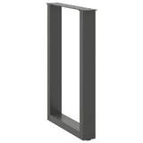 Dining Table Legs U-Shaped 2 pcs Anthracite 50x cm Steel 4013178