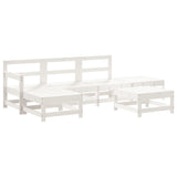 6 Piece Garden Lounge Set White Solid Wood Pine 3186537