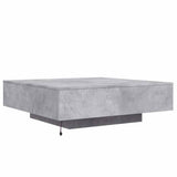 Coffee Table with LED Lights Concrete Grey 100x100x31 cm 836605