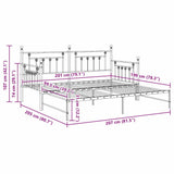Daybed Frame White 100 x 200 cm Steel 42002682