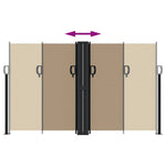 ZNTS Retractable Side Awning Taupe 140x1000 cm 4004724