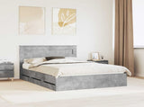 Bed Frame with Drawer Concrete Grey 140 x 190 cm Engineer Wood 3409845