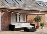 Manual Retractable Awning with LEDs Taupe 3425630