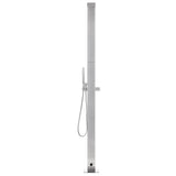 Garden Shower with Grey Base 225 cm Stainless Steel 3070782