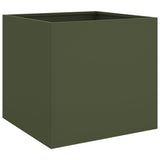 Planters 2 pcs Olive Green 49x47x46 cm Steel 841566
