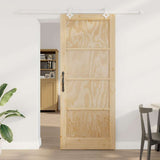 Sliding Door Brown 86 x 211 cm Solid Pine Wood 3333596