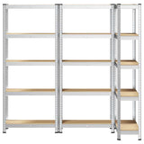 5-Layer Storage Shelves 3 pcs Silver Steel&Engineered Wood 4016939