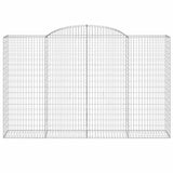 Arched Gabion Baskets 11 pcs 300x50x180/200 cm Galvanised Iron 3146782
