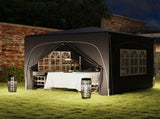 3 x 3m Pop-Up Gazebo Shelter, with Accessories - Black T3398P318693
