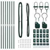 Fence Post 7 pcs Green Steel 42004192