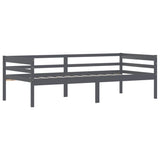 Bed Frame without Mattress Dark Grey Solid Pinewood 90x200 cm 322055