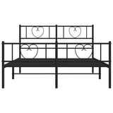 Metal Bed Frame without Mattress with Footboard Black 135x190cm 355480