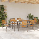 Garden Dining Set 7 pcs Grey Poly Rattan 3365443