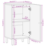 Side Cabinet Black 40x33x75 cm Solid Wood Mango 356843