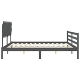 Bed Frame without Mattress Grey 200x200 cm Solid Wood 3195308