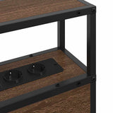Storage Headboard with Shelf Brown oak 135 cm Engineered wood 859749