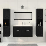 Bathroom Furniture Set 4 pcs Black Oak Engineered Wood 3334379