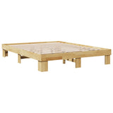 Bed Frame without Mattress 140x200 cm Solid Wood Oak 851951