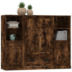 Highboards 3 pcs Smoked Oak Engineered Wood 3185324
