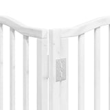 Dog Gate with Door Foldable 9 Panels White 450 cm Poplar Wood 3155594
