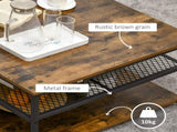 Coffee Table, Living Room Table with 3-Tier Storage Shelves, Square Tea Table for Home Office, T3398P329850