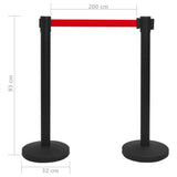 Stanchion with Belt Airport Barrier Steel Black 51161