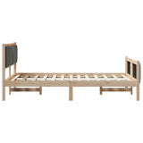 Bed frame Brown and dark grey 120 x 200 cm Solid pine wood 878470