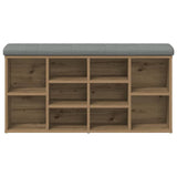 Shoe Bench Artisan Oak 102x32x50 cm Engineered Wood 857626
