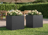 Garden Planter 2 pcs Black 50 x 50 x 75 cm Cold-rolled Steel 8005387