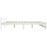Bed Frame without Mattress White Solid Pine Wood 120x200 cm 322000