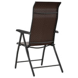 Folding Garden Chairs 8 pcs Brown Poly Rattan 3270611