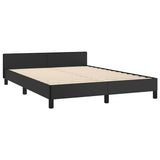 Bed Frame without Mattress Black Full Faux Leather 347529