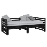 ZNTS Pull-out Day Bed without Mattress Black 2xcm 806969