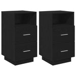 ZNTS Bedside Cabinets 2 pcs with 2 Drawers Black 36x36x68 cm 858581