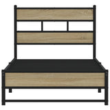 Metal Bed Frame without Mattress Sonoma Oak 90x200 cm 4017265
