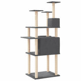 Cat Tree with Sisal Scratching Posts Dark Grey 166 cm 171725