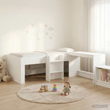 Kids'High Bed Frame with Desk White 90 x 190 cm 3423470